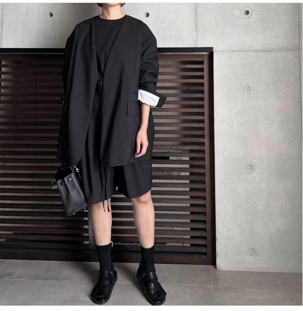 【LOHEN】V COLLAR LIGHT JACKET BLACK