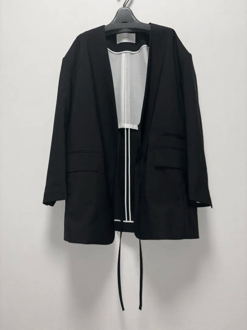 【LOHEN】V COLLAR LIGHT JACKET BLACK