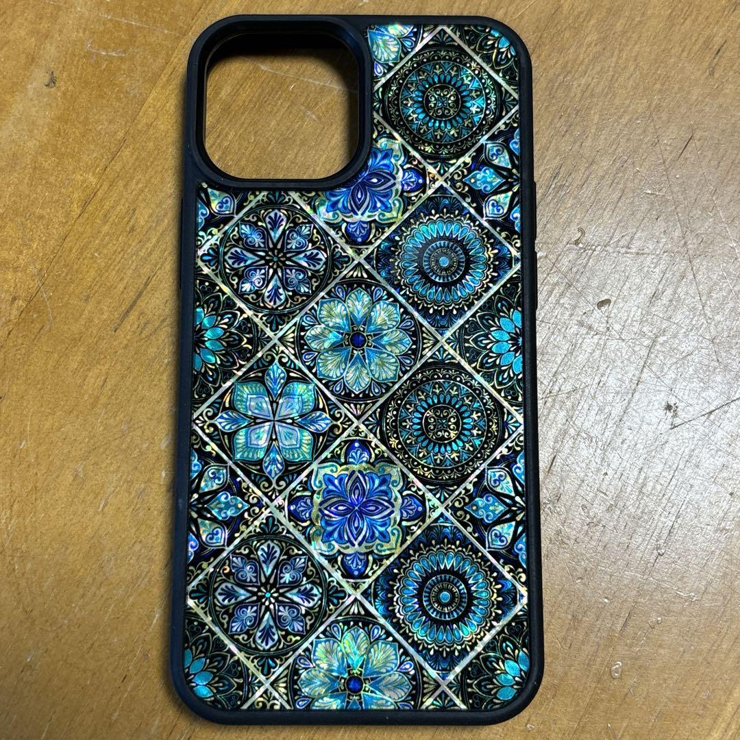 天然貝螺鈿アート スマホケース iPhone13mini 千夜の夜明け