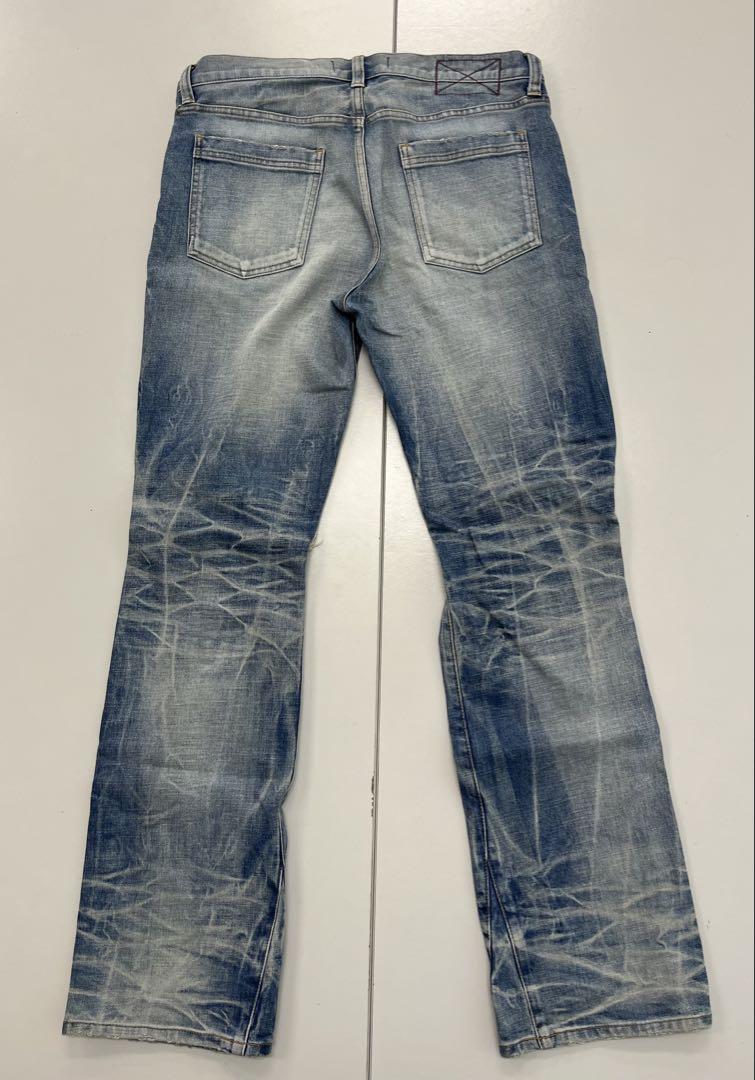 パンツ MLVINCE type-4 straight crash denim 32