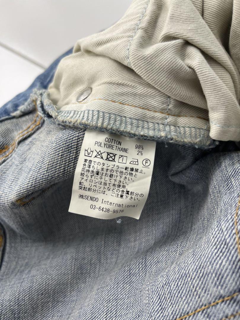 パンツ MLVINCE type-4 straight crash denim 32