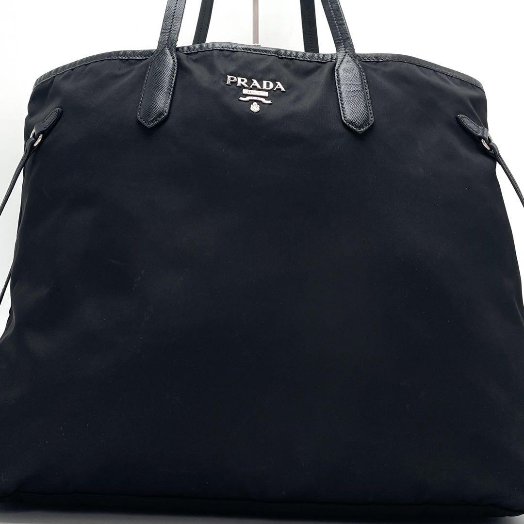 【美品✨】プラダ トートバッグ ナイロン レザー ブラック BR4001