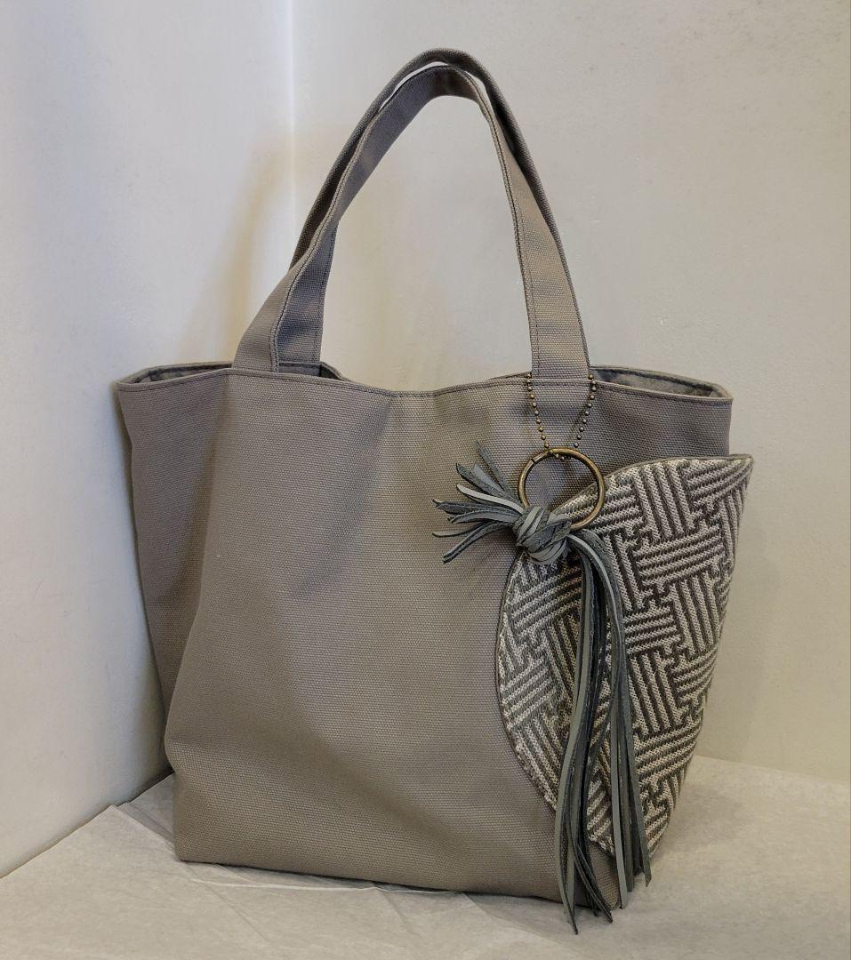 こぎん刺しポケットの帆布トートバッグ（新色）