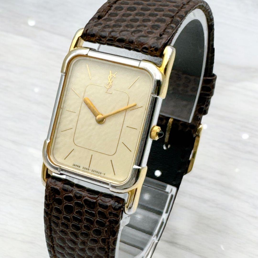 稼働品 YVES SAINT LAURENT スクエア 腕時計 レディース Yahoo!オークション -「スクエア腕時計」(イヴ・サンローラン