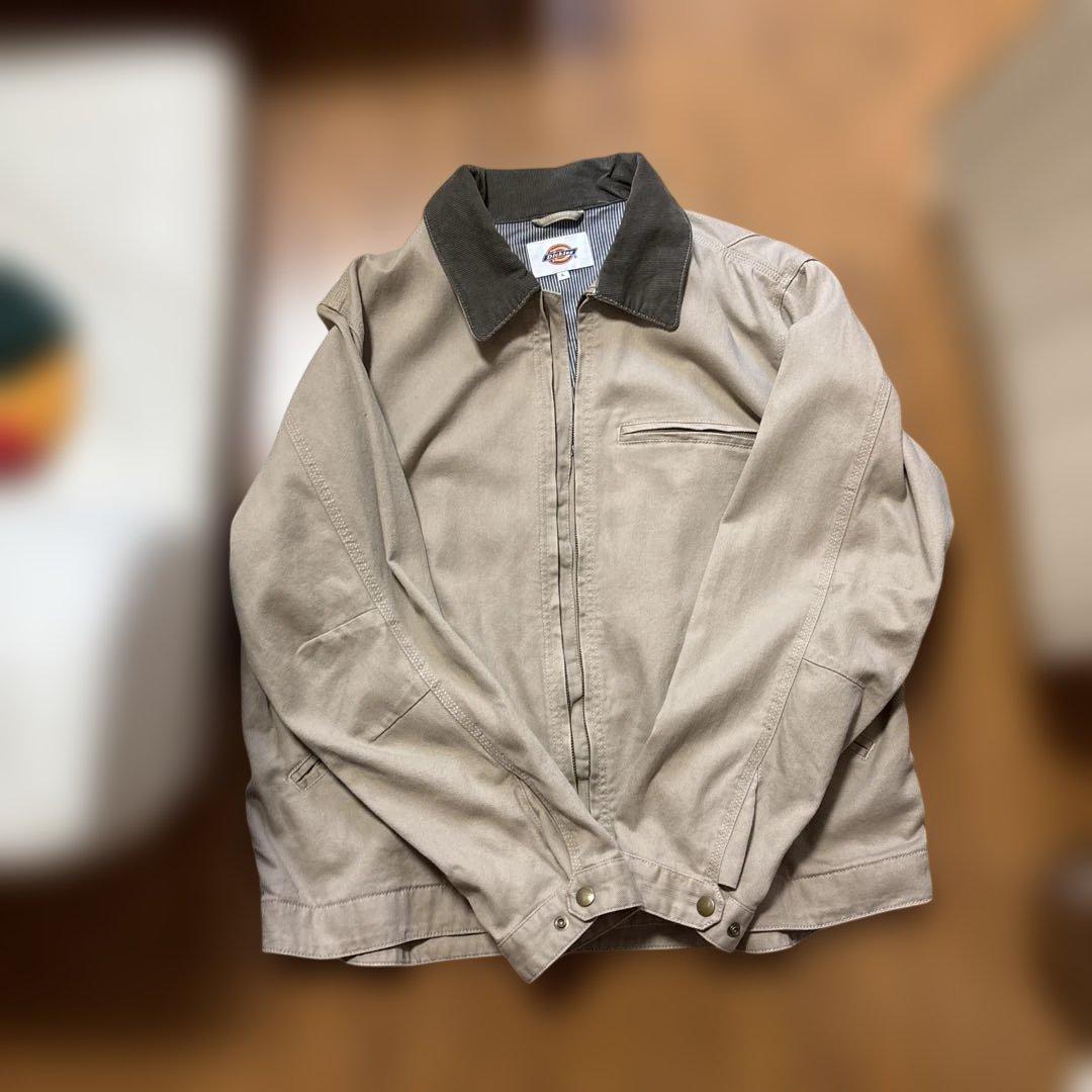 Dickies ベージュ ジップアップジャケット L