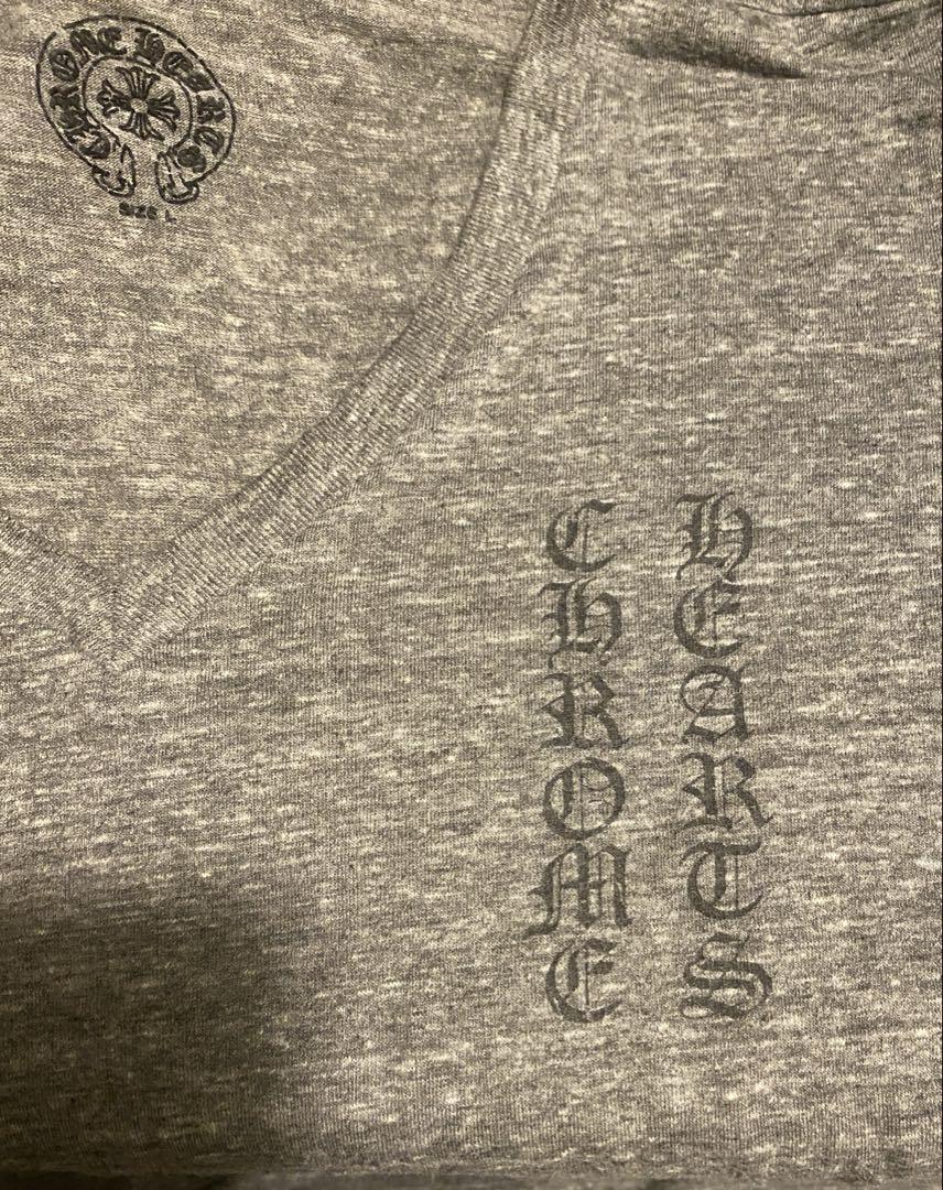 CHROME HEARTS ビンテージVネック プリントTシャツ 霜降り