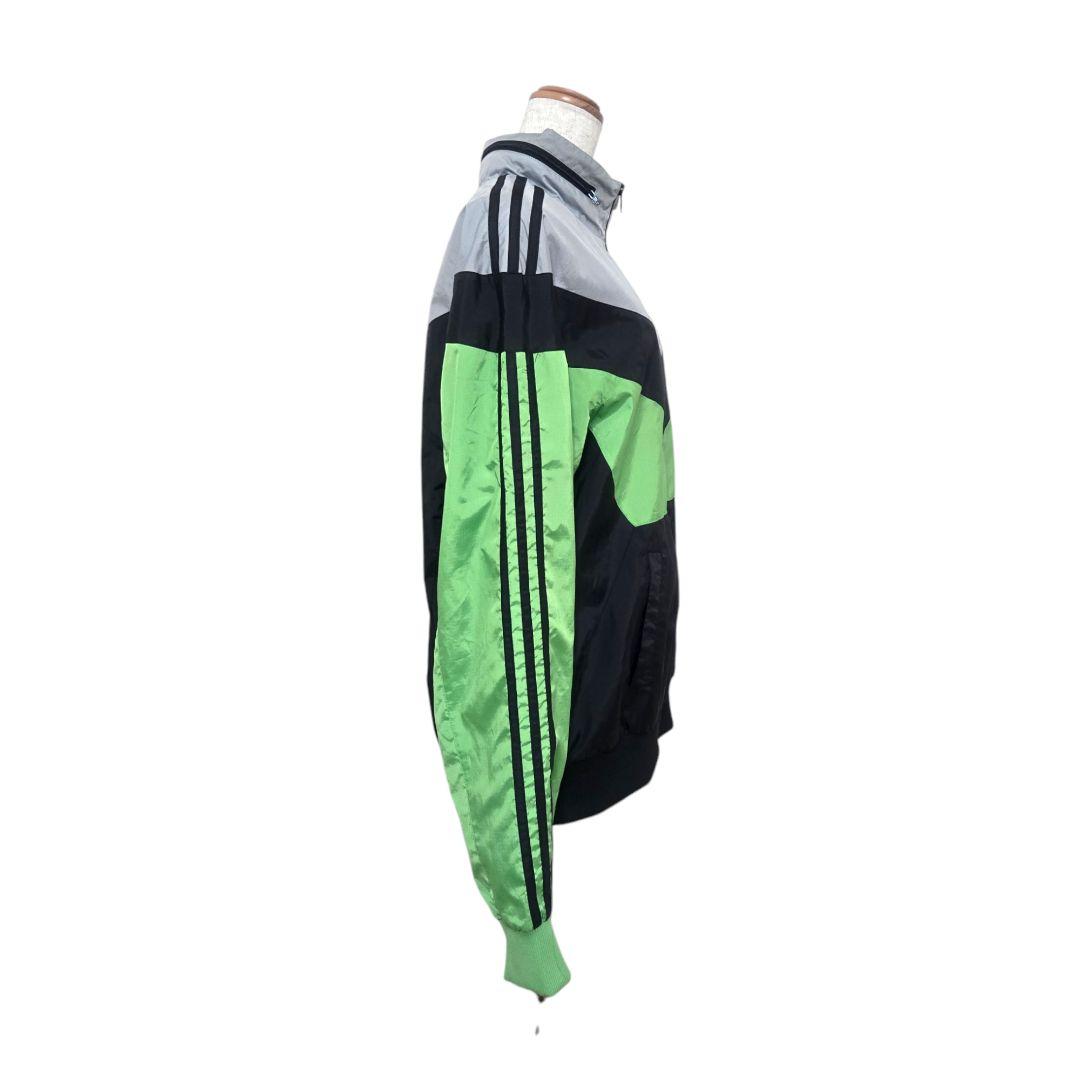 adidas　ウィンドブレーカー　サイズO　ブラック×グリーン系　アディダス