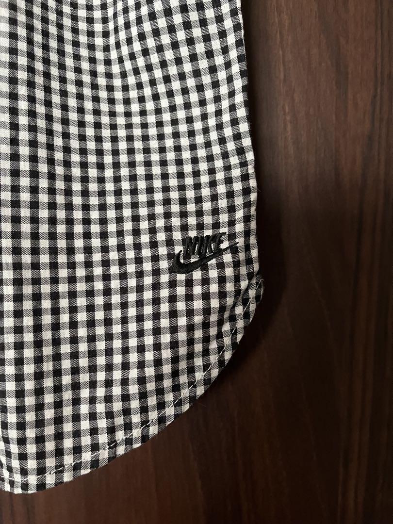 Nike F.C.R.B. ギンガムチェック 半袖シャツ M