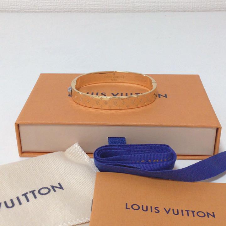 LOUIS VUITTON ヴィトン　ブレスレット　カフ・ナノグラム　ゴールド