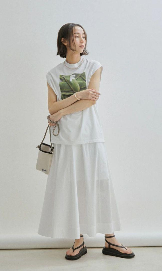 SALON adam et rope白ギャザースカート美品ペチコート付き