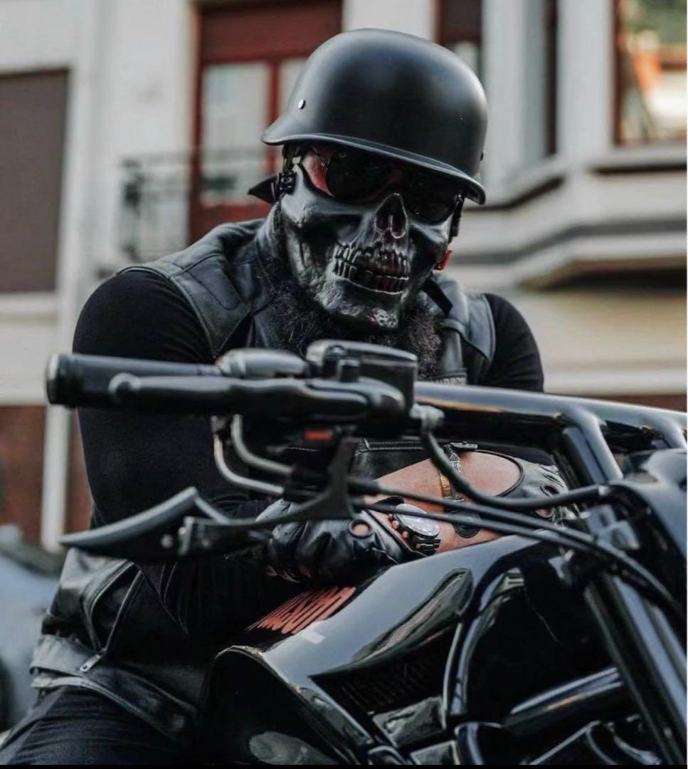 鷲デザイン マットブラック ハーフヘルメットヘルメット 艶消しブラック 夏用新品