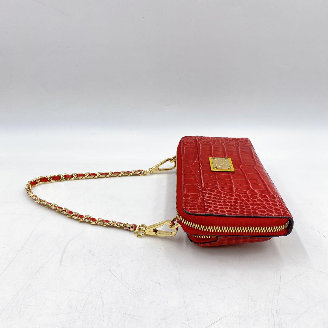 COCOCELUX GOLD チェーンウォレット 財布 クロコ型押し 保管袋