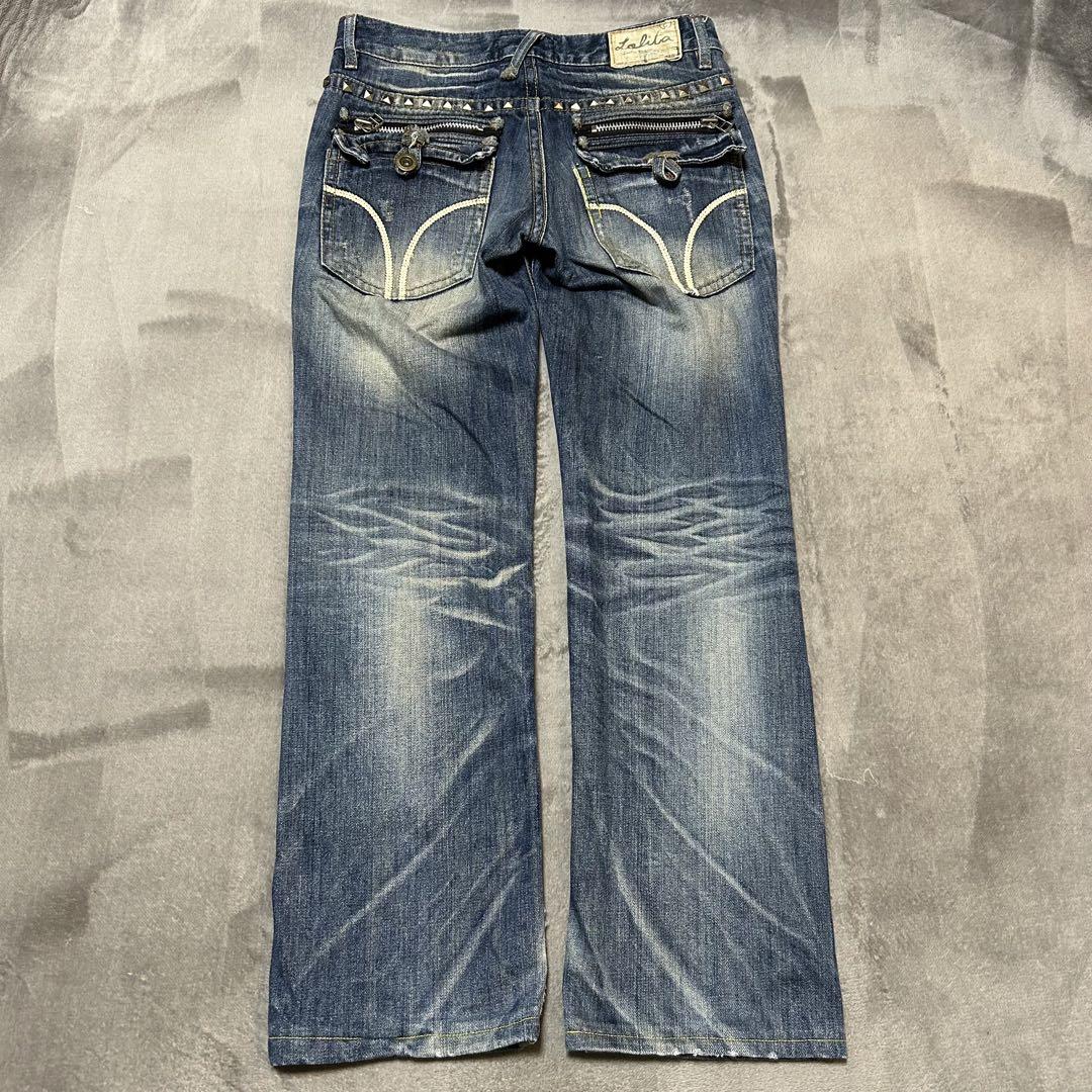 【LOLITAJEANS】微フレア　ブーツカットデニム　スタッズy2k 髭　平成