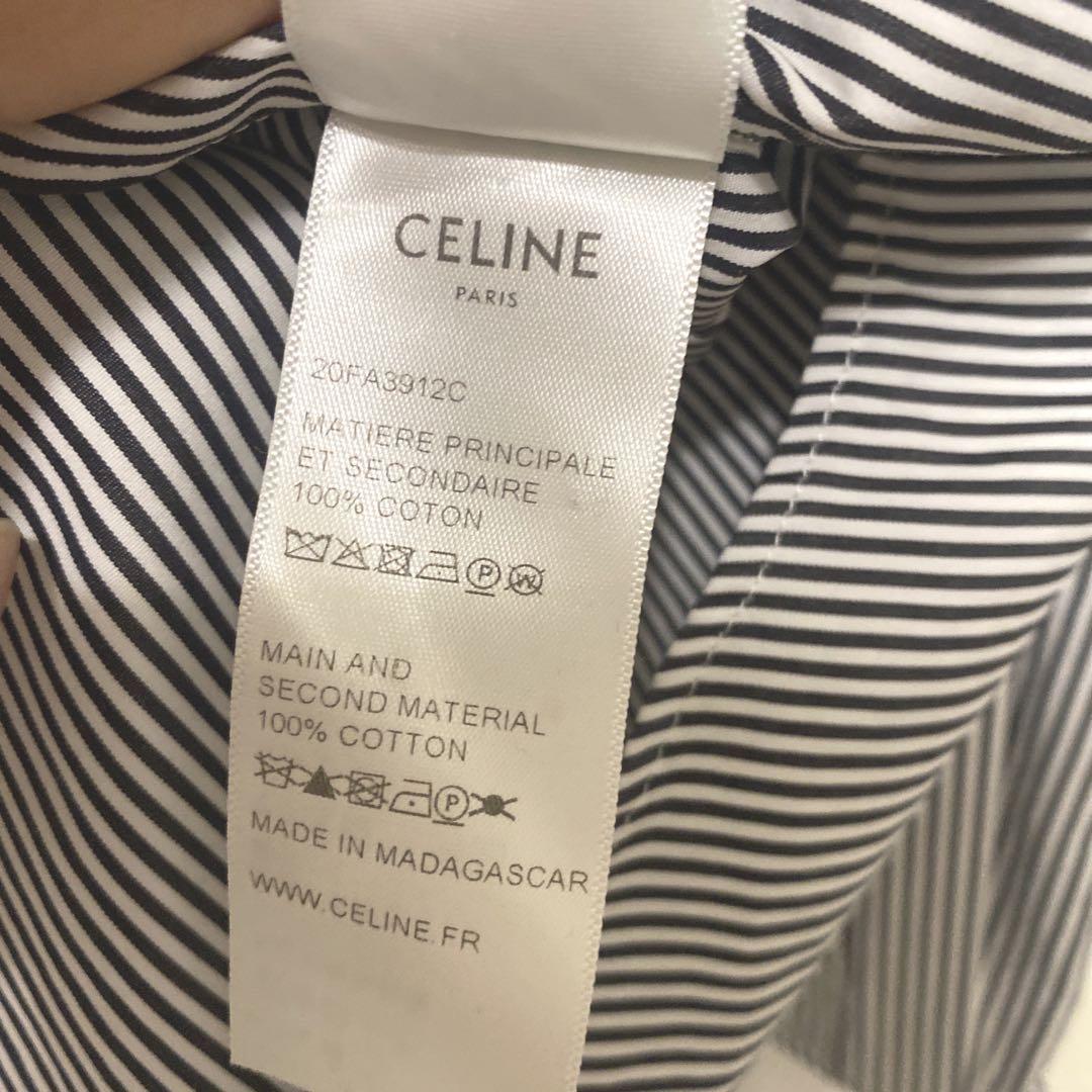 入荷now 口コミ CELINE ブラウス ワイシャツ 長袖シャツ ストライプ トップス