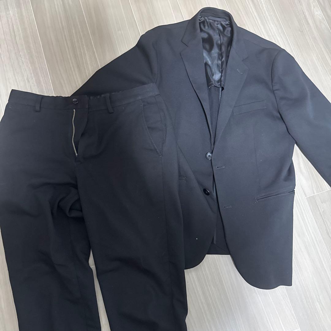 given label relaxing ブラック カジュアルスーツセット