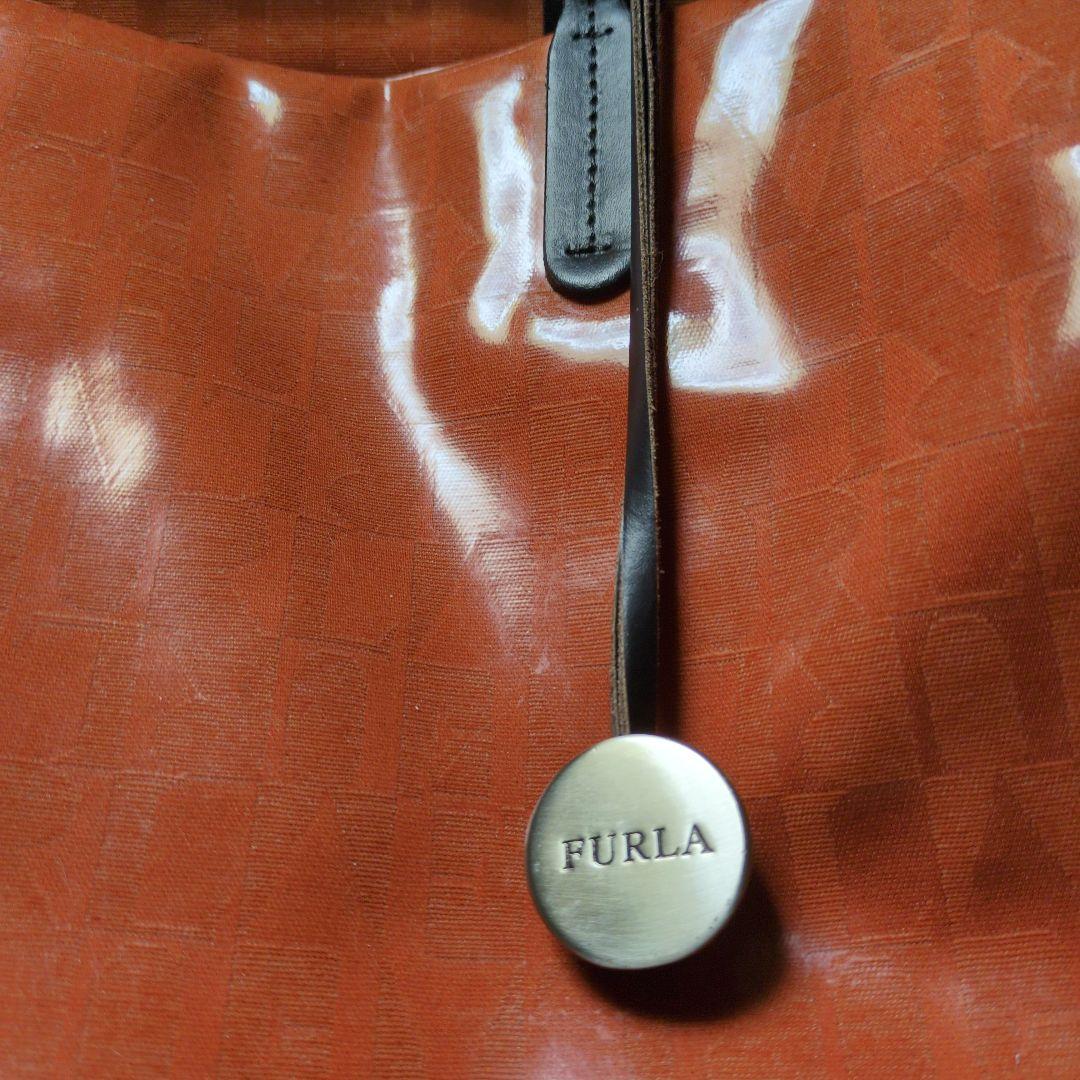 FURLA オレンジ ブラウン トートバッグ FURLA フルラ トートバッグ レディース レザー バイカラー
