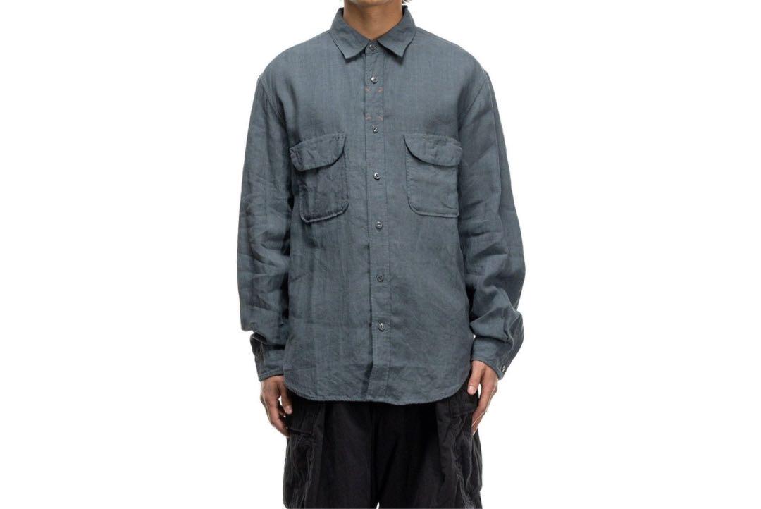 KAPITAL シャツ linen clip shirt blue grey KAPITAL シャツ linen clip shirt blue grey