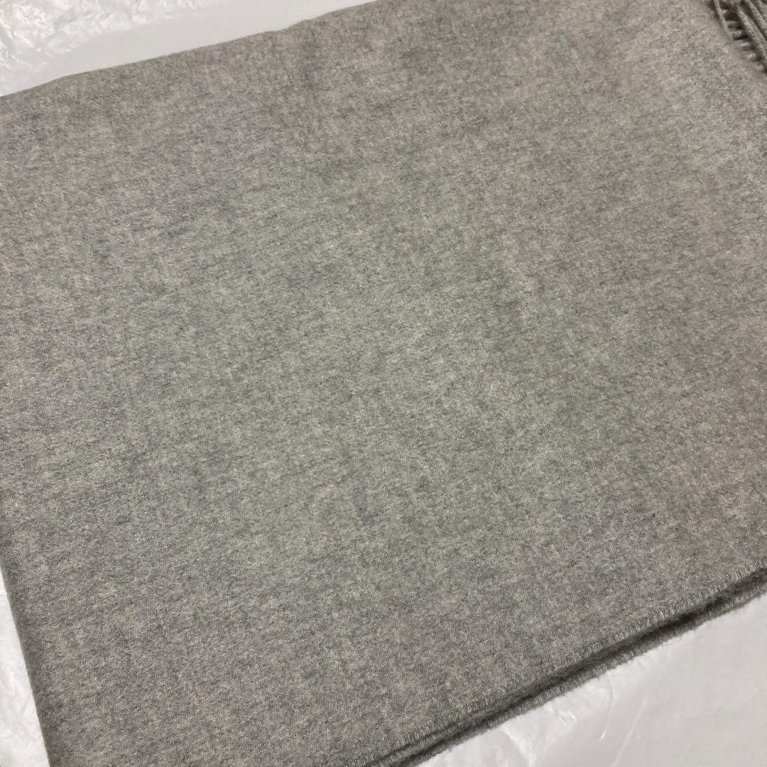 美品 ジョンストンズ カシミヤ100％ 大判ストール シルバー 国内正規品