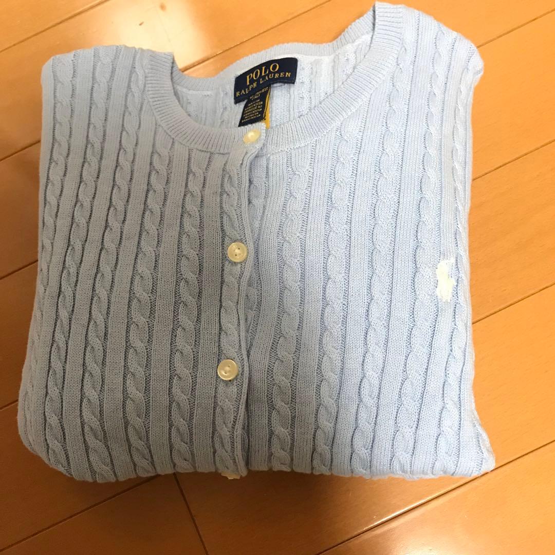 ポロラルフローレン　160cm 水色カーディガン