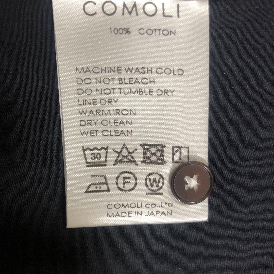 21aw 美品 タグ付き コモリ バンドカラーシャツ　ネイビー