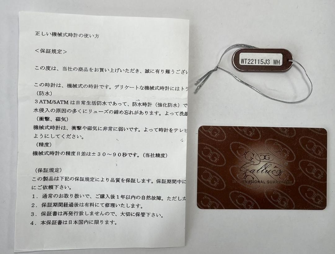 【未使用】Gallucciガルーチ機械式自動巻きレザーベルト