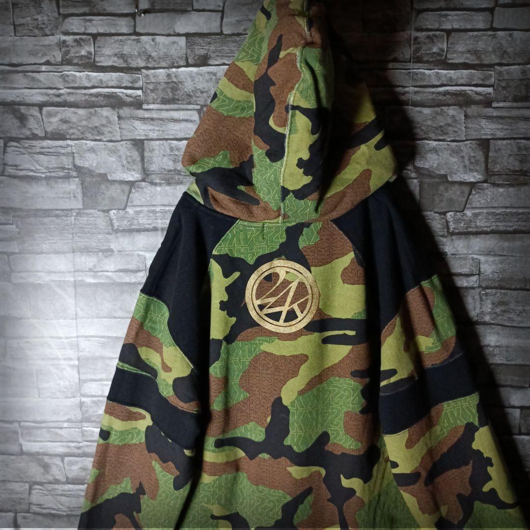 24カラッツジップアップパーカー 総ロゴカモ柄 ラバーロゴ ゴールドバックロゴ
