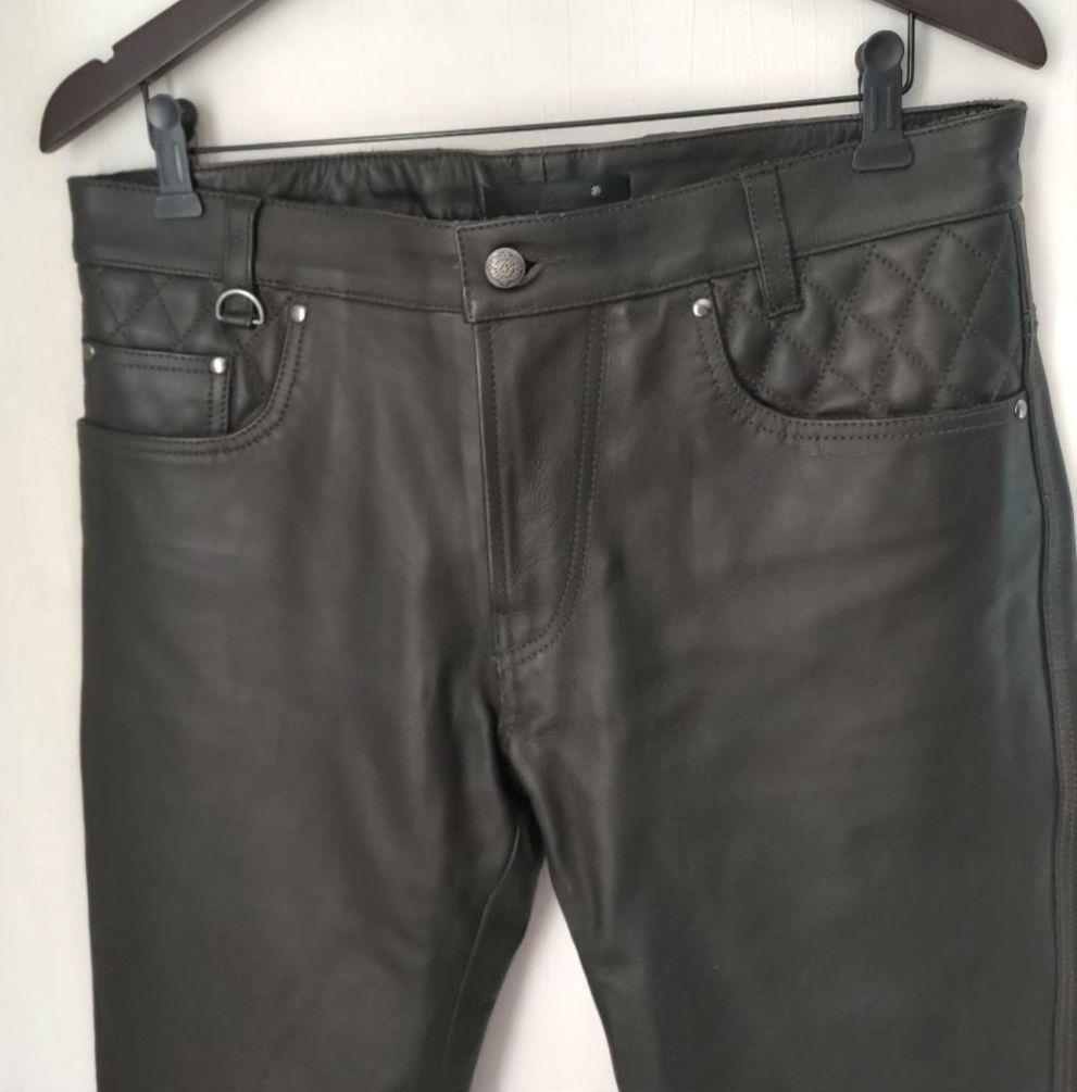 【美品】リューグーレザーズ W34 レザーパンツ 黒 本革 パテッド バイク