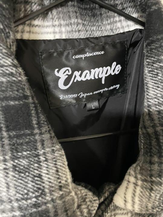 新作登場 美品 EXAMPLE CHECK SHIRT JACKET Lサイズ 黒 3x2IM-m92150249310 NEW好評