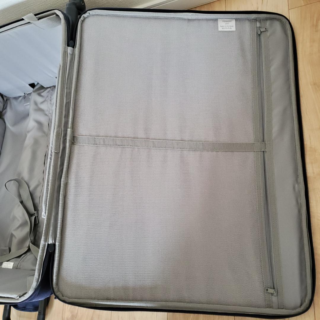 無印良品 MUJI 半分の厚みで収納できるソフトキャリーケースXL ネイビー