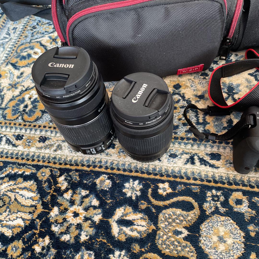 ってなく Canon ダブルレンズ カバン2つ付き O1mWl-m92154550182 EOS kissx7 つのカバン