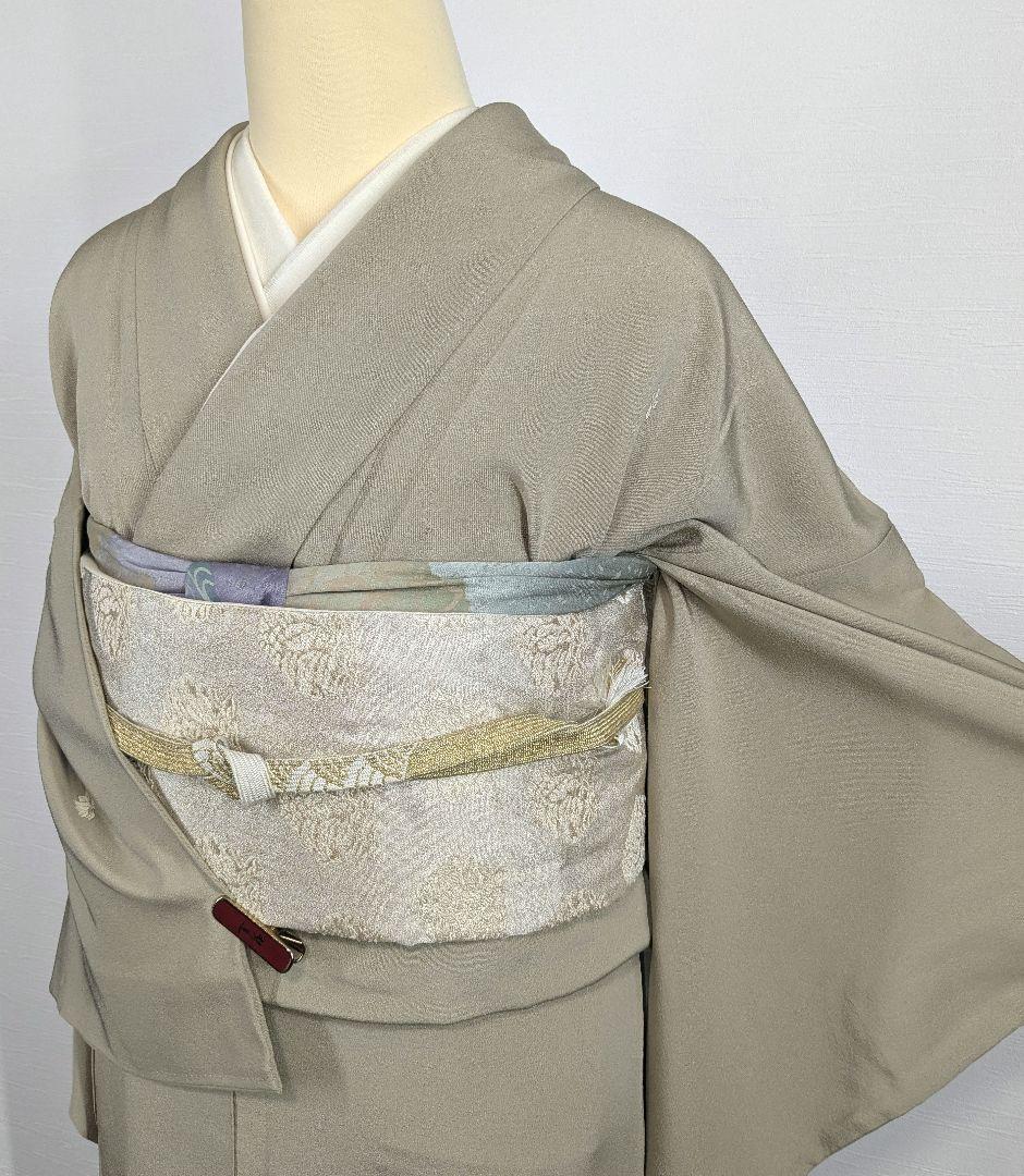 色留袖 三越誂え 絞りに刺繍の花模様 着物 正絹 一つ紋 袷 広衿