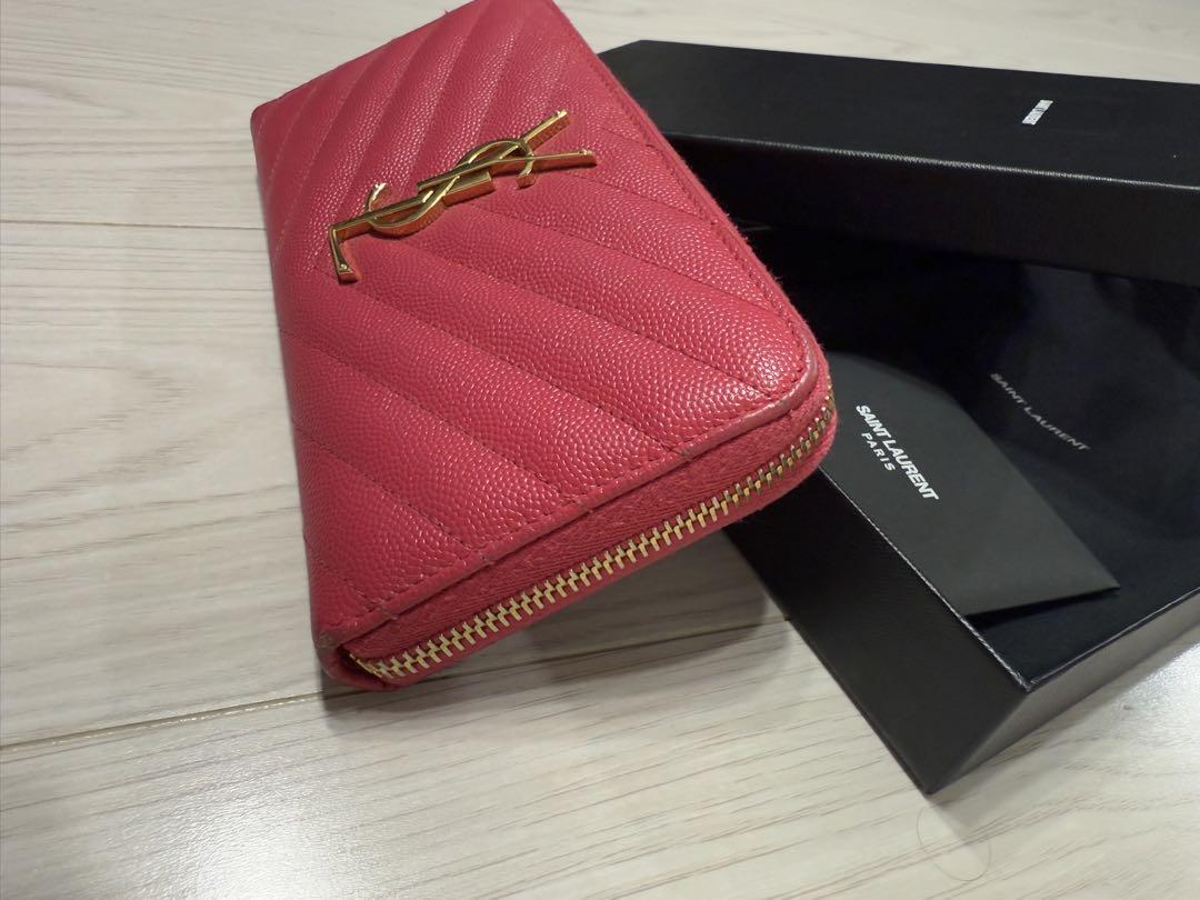 ひなサンローラン　SAINT LAURENT ピンク長財布