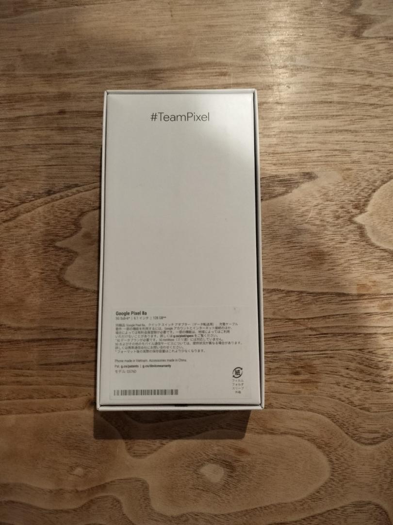 【新品未使用】Google Pixcel 8A Obsidian ①