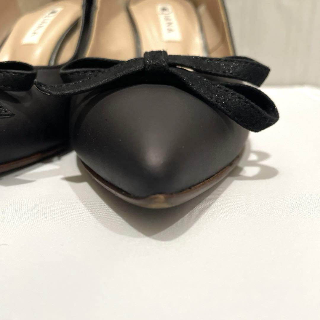 【美品】ダイアナ パンプス リボン ブランド シューズ ハイヒール 23cm 靴