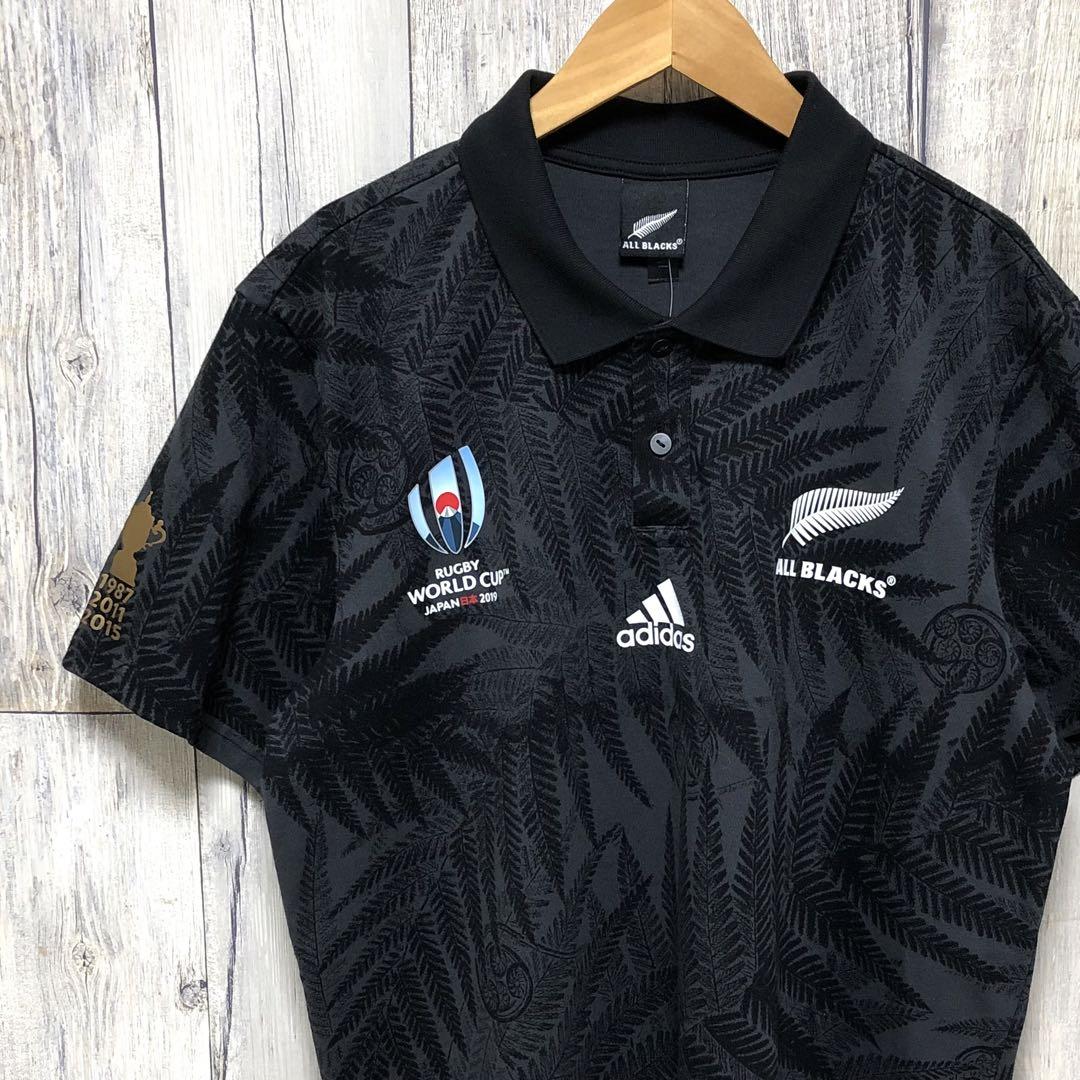 オールブラックス ラグビーワールドカップ2019 ポロシャツ アディダス 半袖 ポロ Tシャツ ラグビーウェア オールブラックス