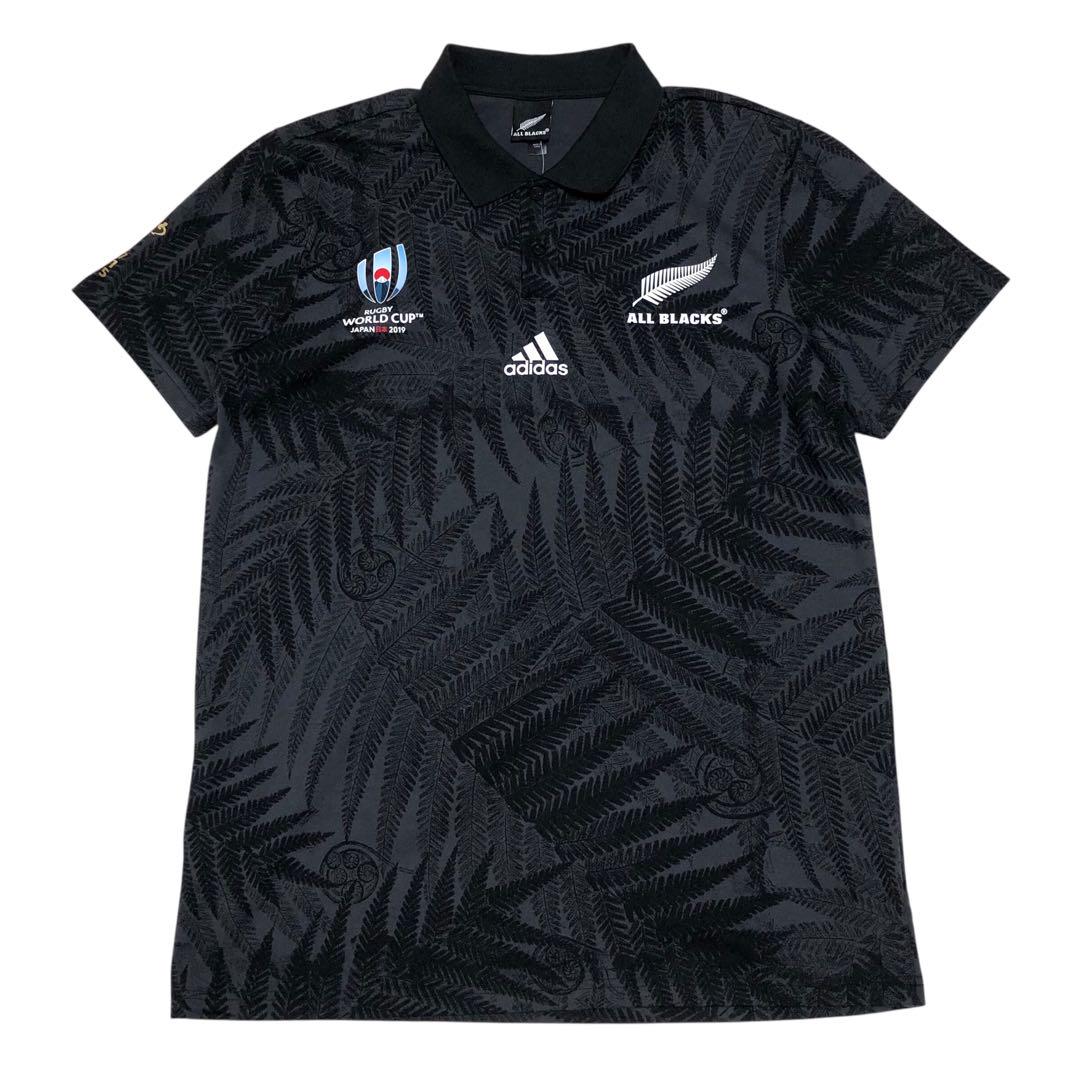 アディダス ラグビー 2019W杯 オールブラックス ポロシャツ L