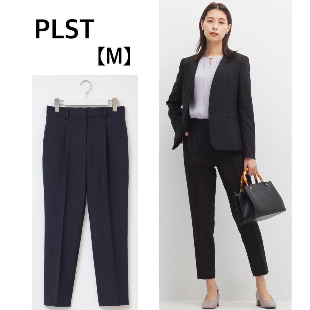 発掘 - 新登場ブランド 美品】PLST プレミアムオックステーパードパンツ ブラック 黒 M パンツ