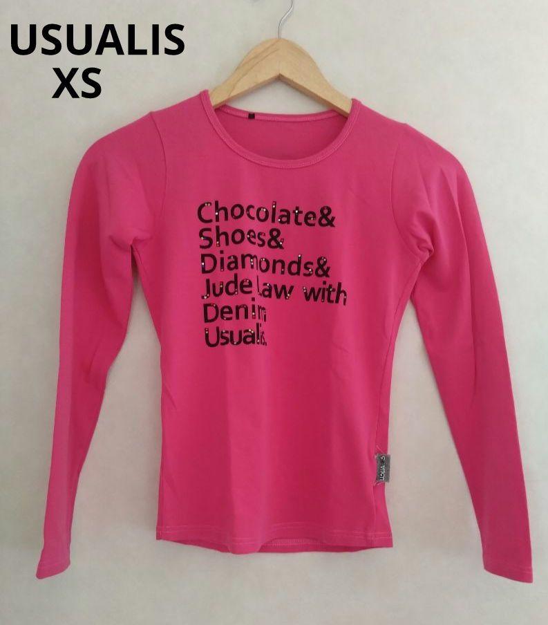 USUALIS 美品 ロンT ピンク XS キラキラ