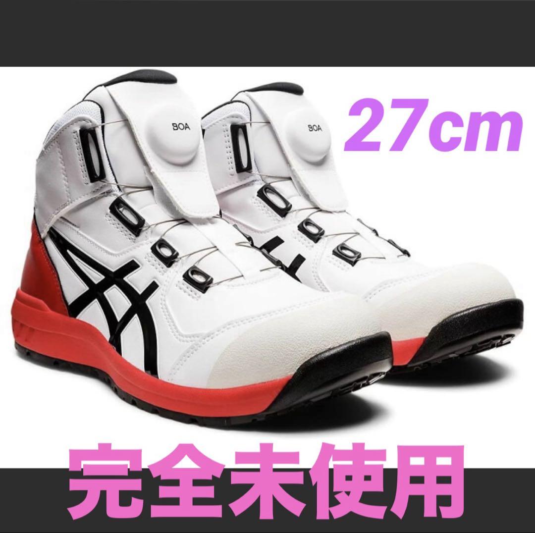 27cm アシックス 安全 ウィンジョブ CP304 BOA ホワイト×ブラック
