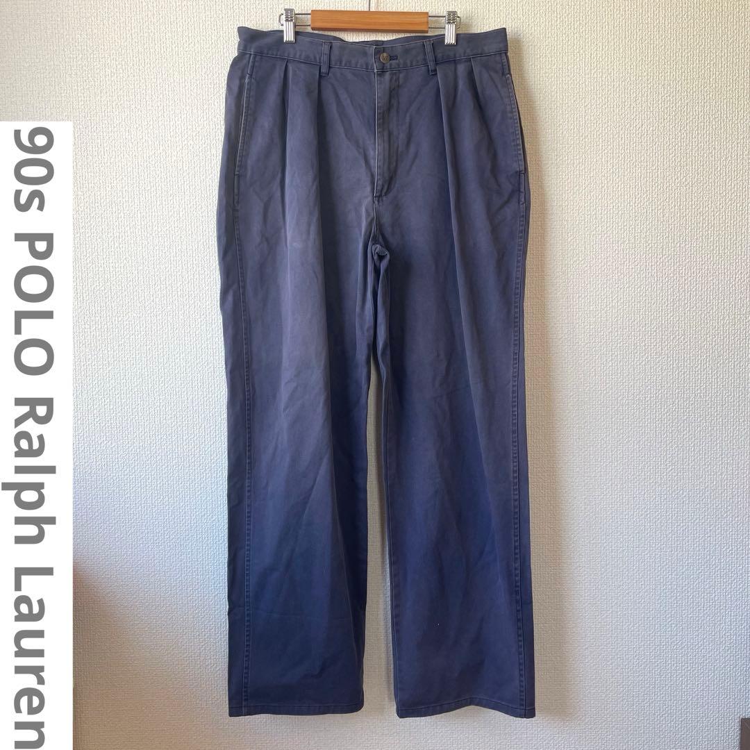 90s Ralph Lauren ラルフローレン ポロチノ 初期タグ 33インチL Polo By Ralph Lauren