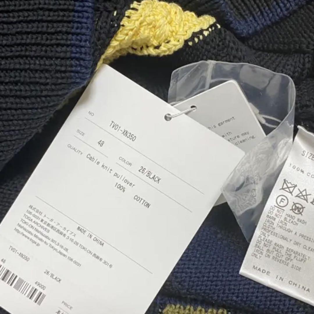 新品★ トーガビリリース ★ コットン Ｖネック にニット ストライプ
