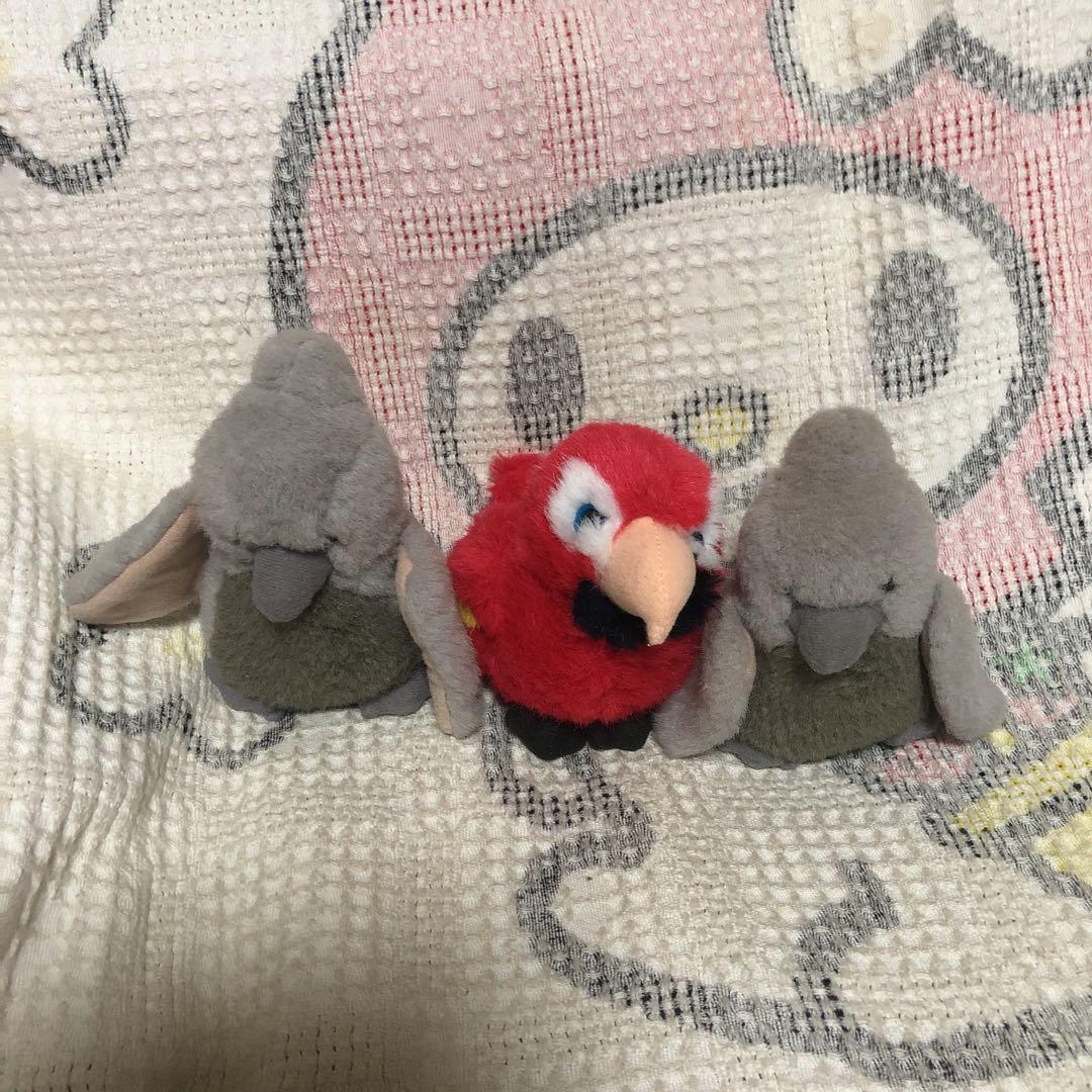 昭和レトロ　ヴィンテージ  ルリコンゴウインコ＆オウム　ぬいぐるみ　中古品