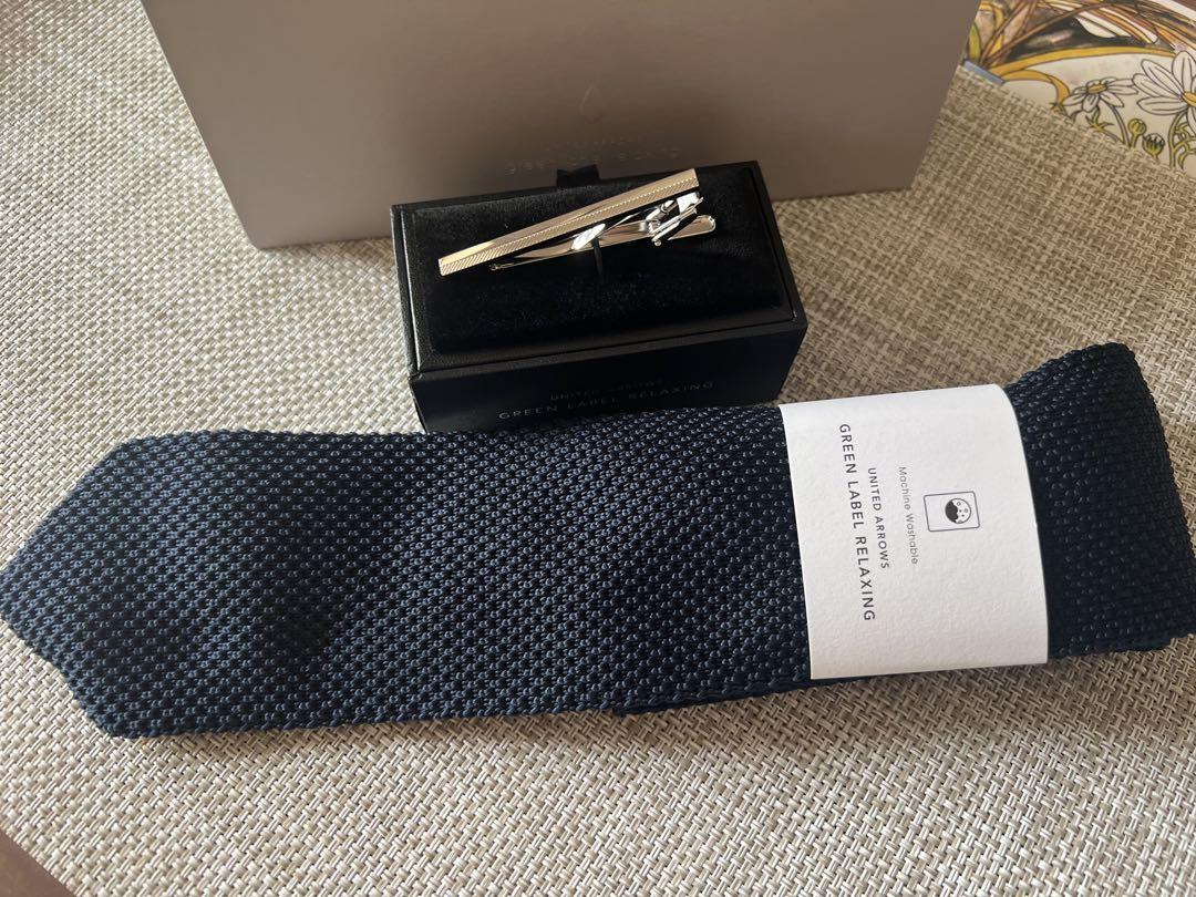 GREEN LABEL RELAXING ネイビータイとタイクリップ