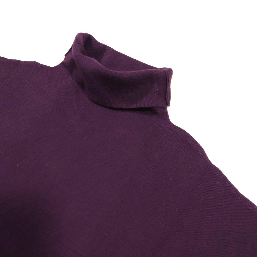 萌 モユル MOYURU パープル タートルネック ニット アンゴラ カシミヤ