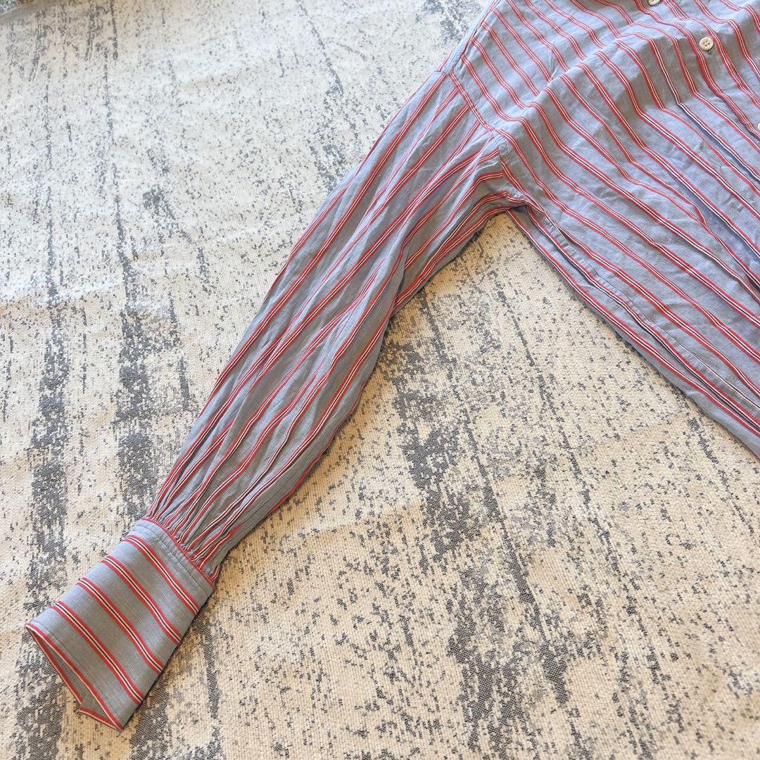 S2769 シティショップ シャツワンピース 綿100% ストライプ ロング丈 S2769 シティショップ シャツワンピース 綿100% ストライプ