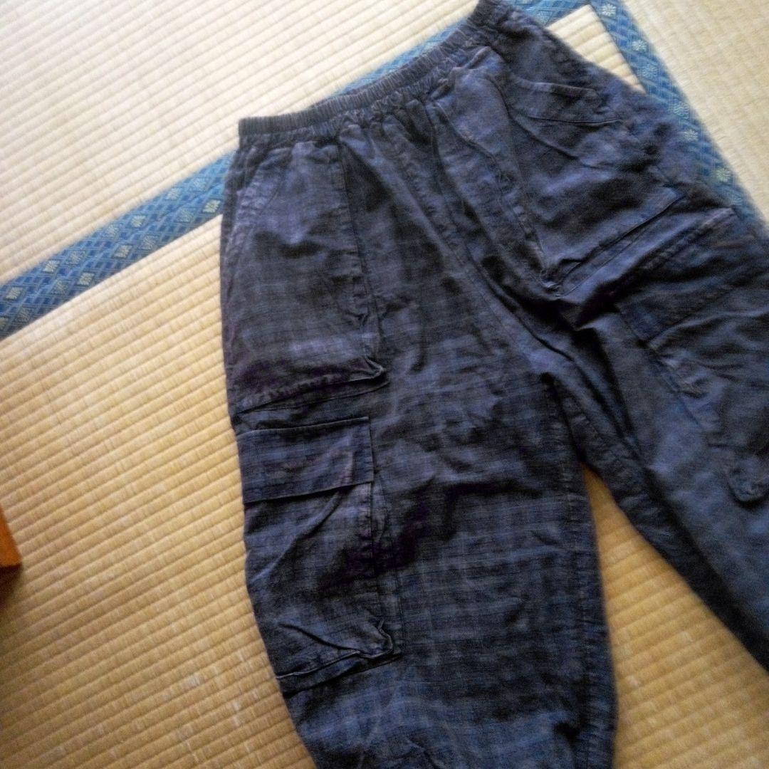 アンティーク調古布ゆったりパンツ