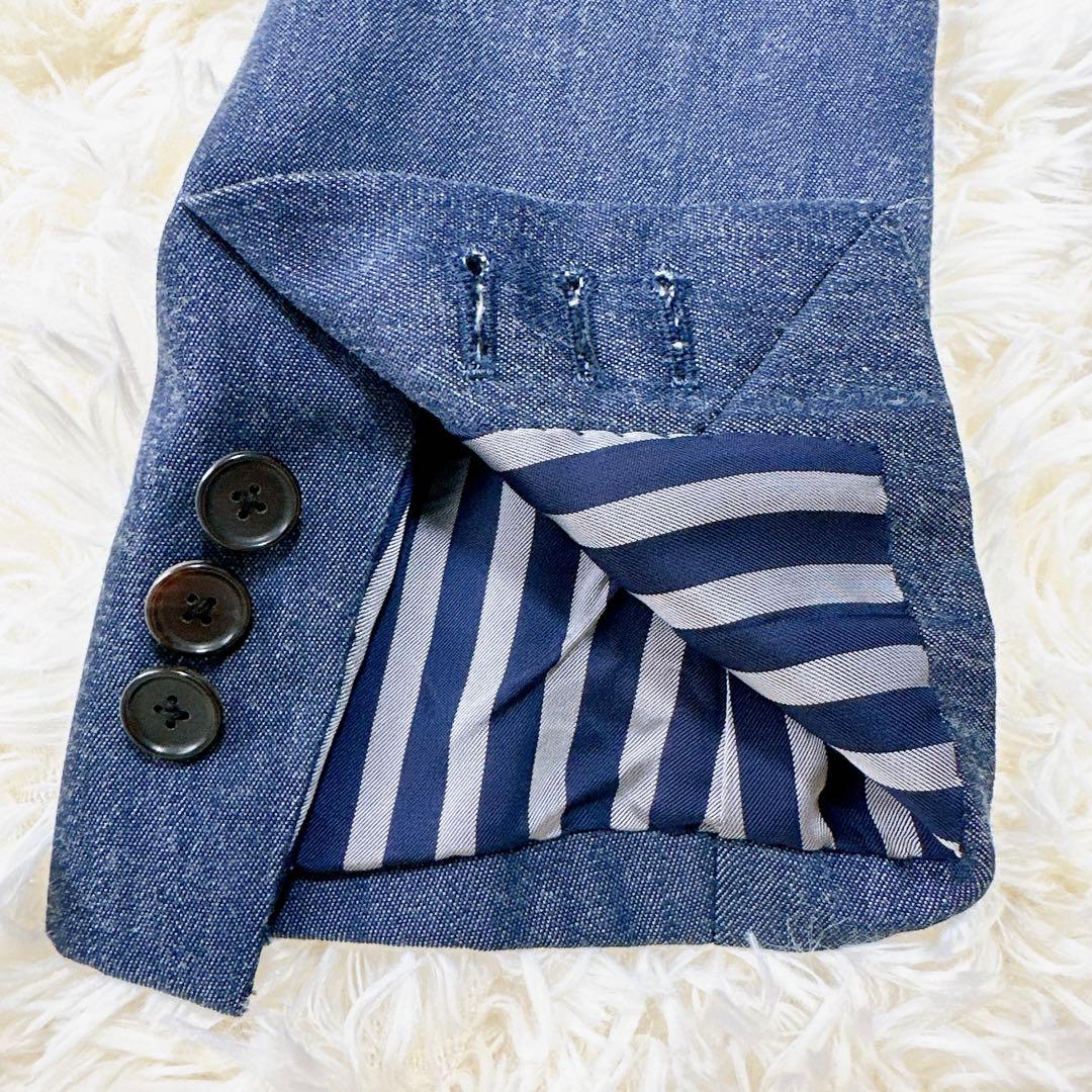 EDIFICE LENOiR テーラードジャケット デニム調 ブルー 42 S 爆売り