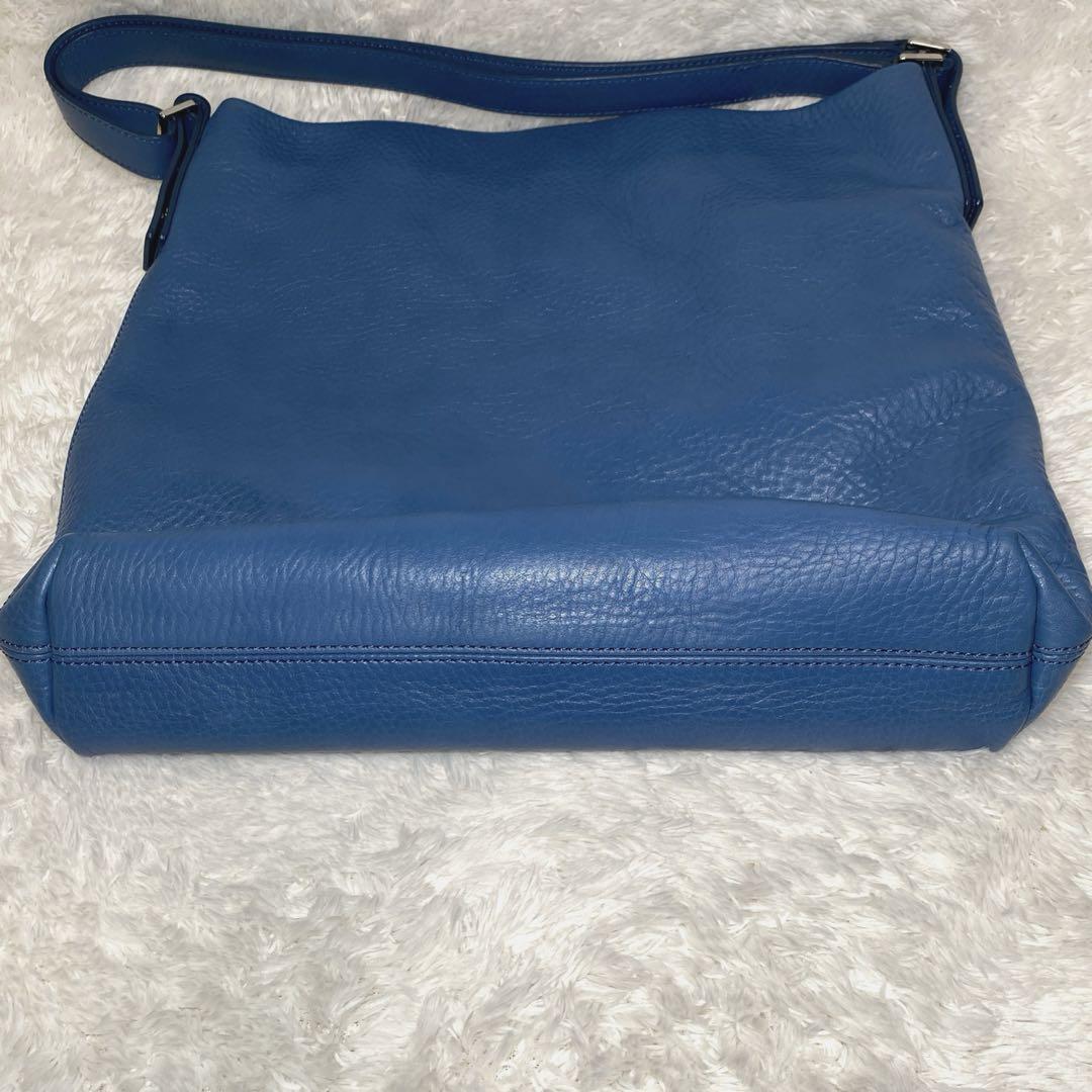 美品】ヒロフ 2way ヴィータ ショルダーバッグ Hロゴ ブルー