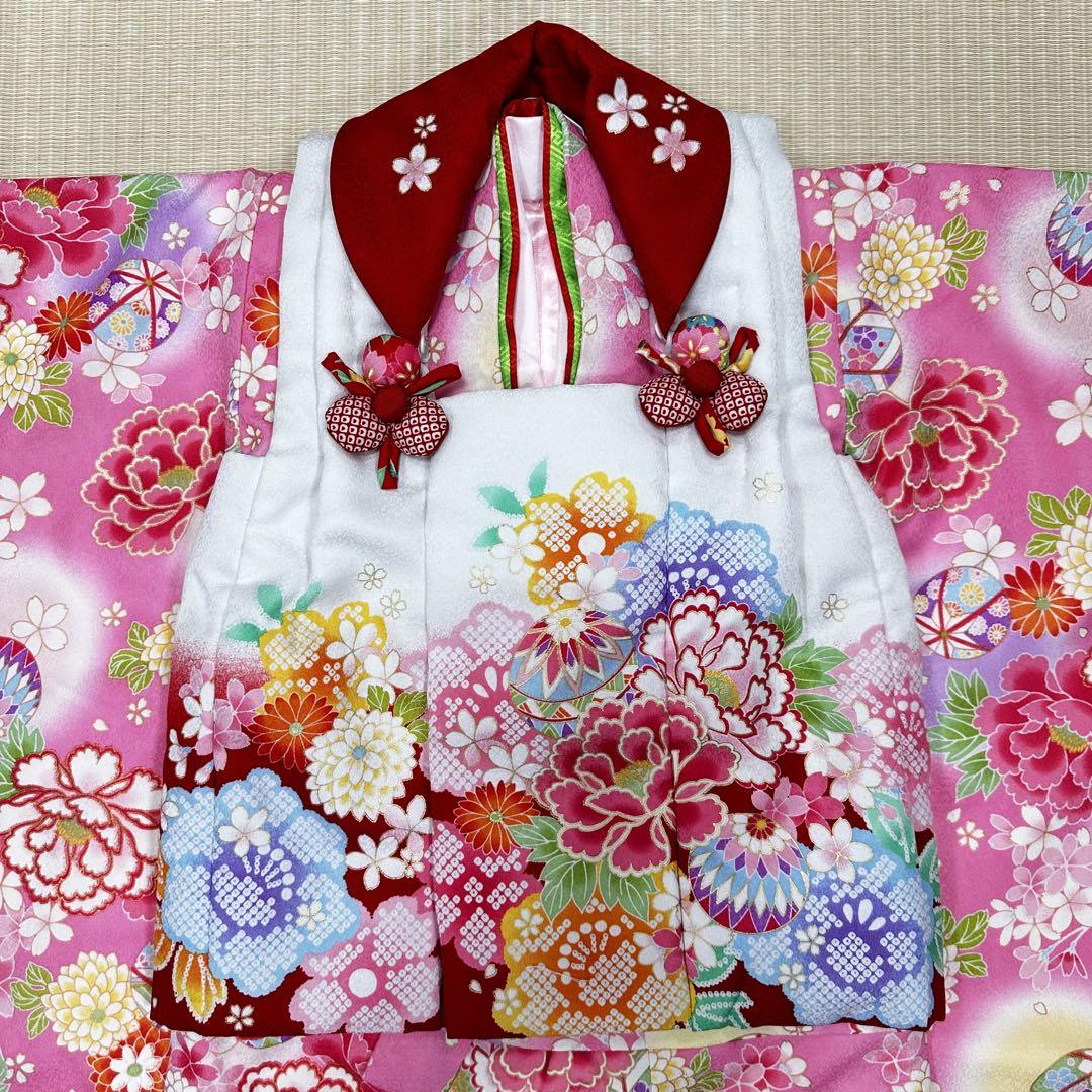 七五三 3歳 三歳 ピンク 花柄 被布着 セット 送料無料 被布 新品