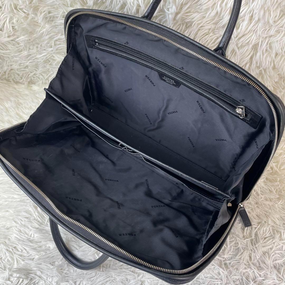 【最高級】PORTER アベニュー  ビジネスバッグ 本革 ブラック　A4良品